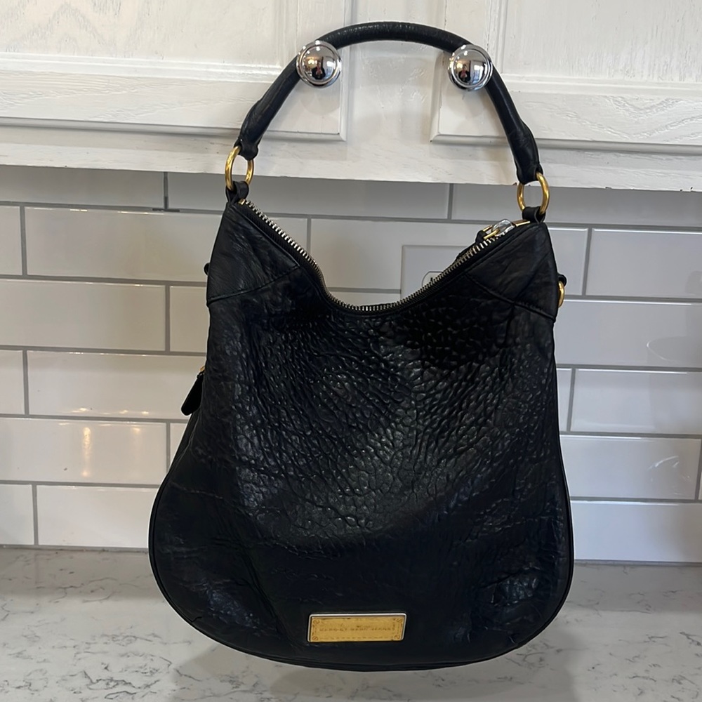 🖤Marc by Marc Jacobs large black lamb’s leather hobo bag zippered bottom